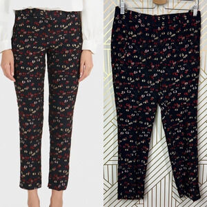 Rodebjer Paloma Threat Cut Trousers Pants Black Print‎ Size M / US 6